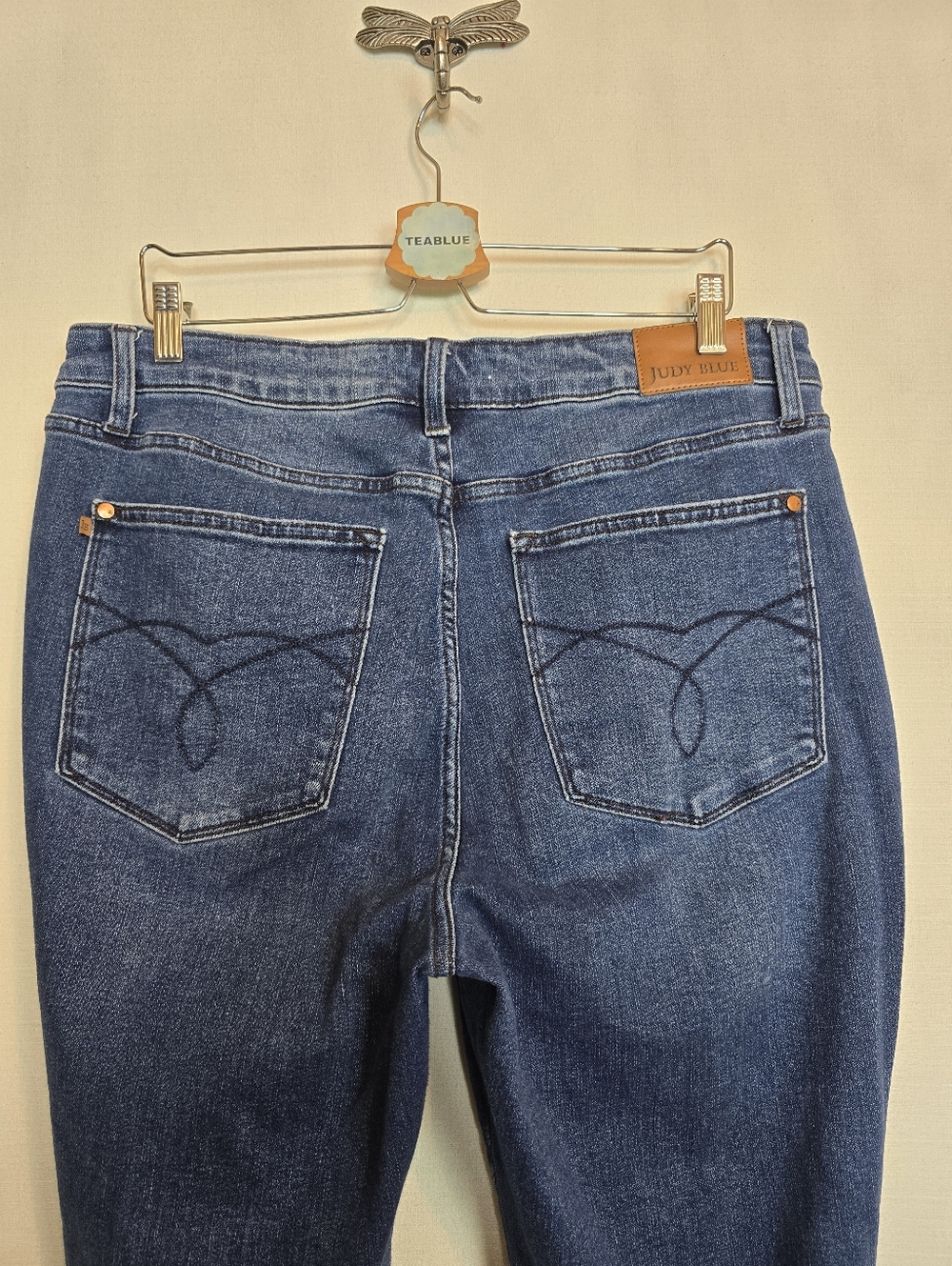 Judy Blue High Waist Tummy Control Back Pocket Embroidery Bootcut Denim Jean 18W - Picture 8 of 14